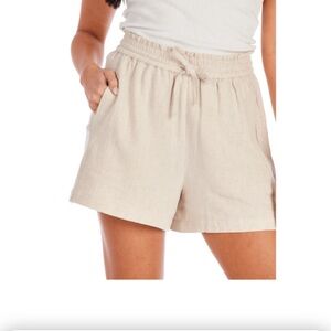 Mud Pie Womens Tan Lyra Drawstring Shorts Pockets Resort Casual Size Small